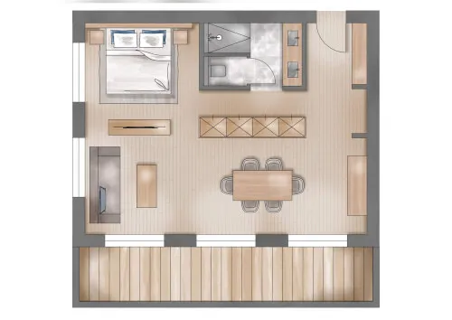 Floor plan of a house on the website of PROMONTORIA HOCHGURGL GmbH - TOP Hotel Hochgurgl