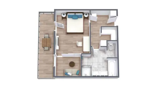 Floor plan of a hotel room approx. 38 - 44 m² for 2 people with double bed at TOP Hotel Hochgurgl