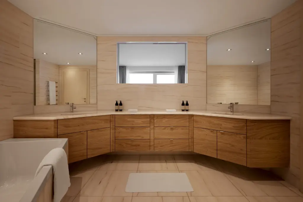 Badezimmer Majestic Suite with Private Swimming Pool im TOP Hotel Hochgurgl